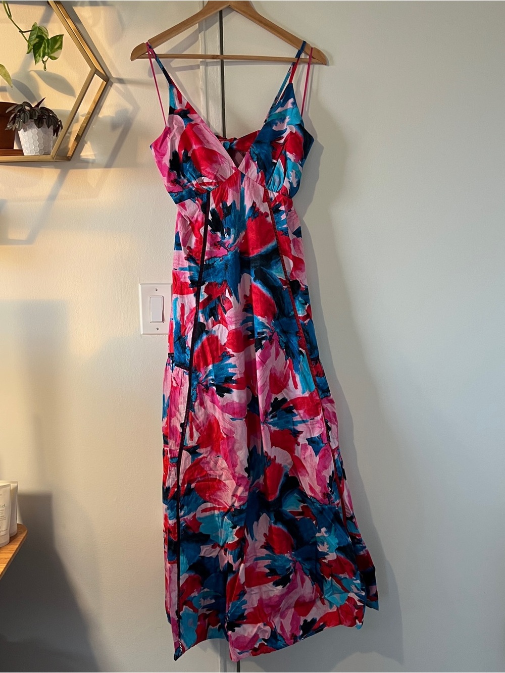 Aqua Floral Tie Back Maxi Dress NWT size s